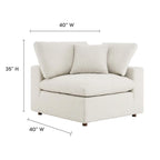 Fauteuil d'angle en bouclette ivoire / gris clair / noir, 1 place, 102 cm L x 102 cm P x 89 cm H