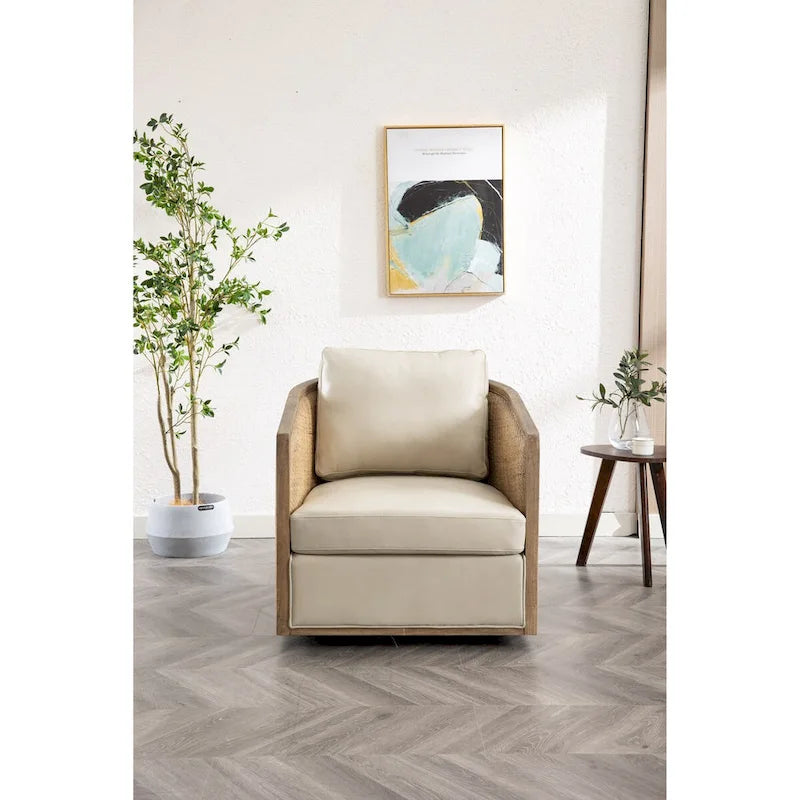 Fauteuil pivotant d'appoint gris / marron / beige / noir carbone / gris huître, 1 personne