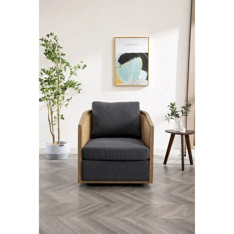 Fauteuil pivotant d'appoint gris / marron / beige / noir carbone / gris huître, 1 personne