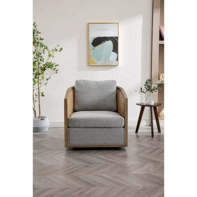 Fauteuil pivotant d'appoint gris / marron / beige / noir carbone / gris huître, 1 personne