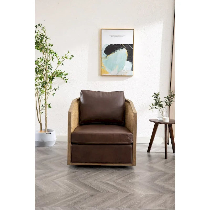 Fauteuil pivotant d'appoint gris / marron / beige / noir carbone / gris huître, 1 personne