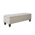 Banc de rangement capitonné à rabat 1 place, beige / gris / gris foncé
