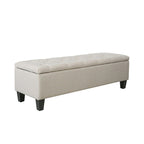 Banc de rangement capitonné à rabat 1 place, beige / gris / gris foncé