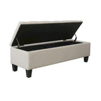 Banc de rangement capitonné à rabat 1 place, beige / gris / gris foncé
