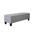 Banc de rangement capitonné à rabat 1 place, beige / gris / gris foncé