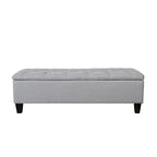 Banc de rangement capitonné à rabat 1 place, beige / gris / gris foncé