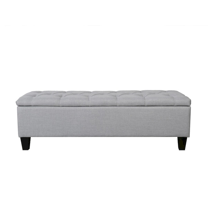 Banc de rangement capitonné à rabat 1 place, beige / gris / gris foncé