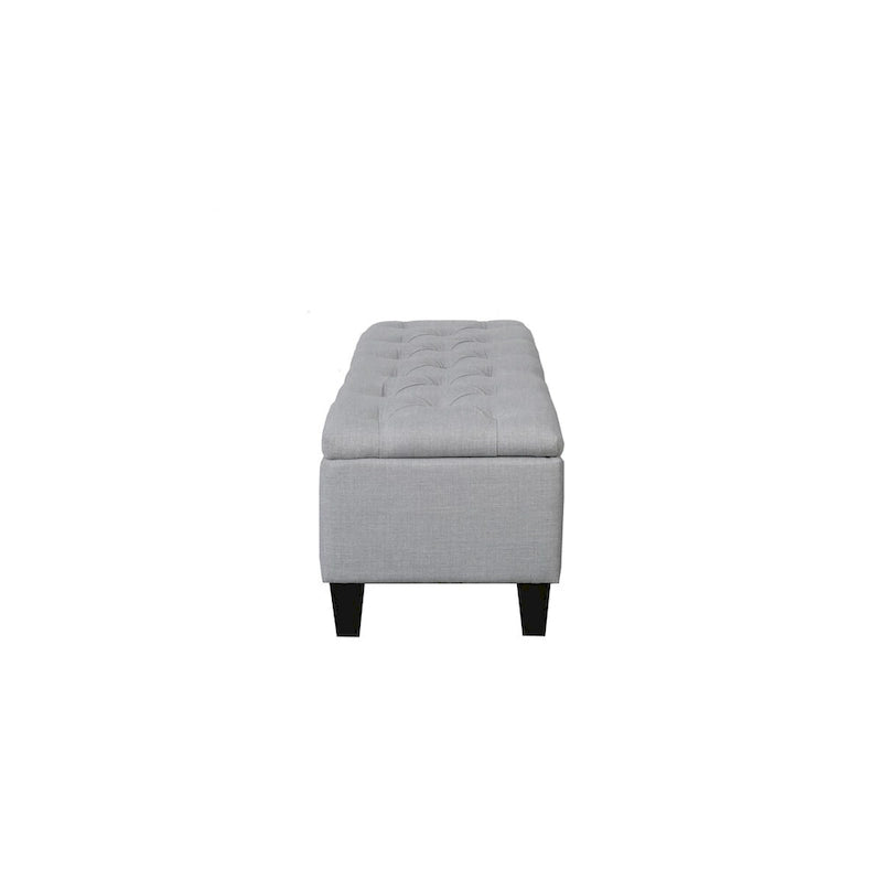 Banc de rangement capitonné à rabat 1 place, beige / gris / gris foncé