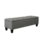 Banc de rangement capitonné à rabat 1 place, beige / gris / gris foncé