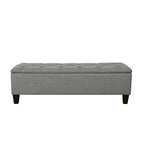 Banc de rangement capitonné à rabat 1 place, beige / gris / gris foncé