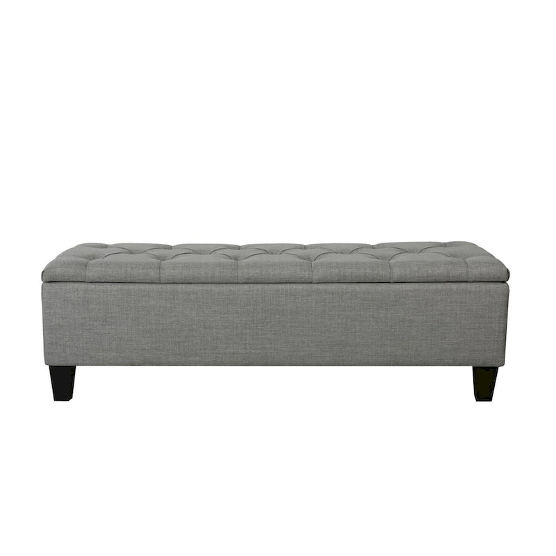 Banc de rangement capitonné à rabat 1 place, beige / gris / gris foncé