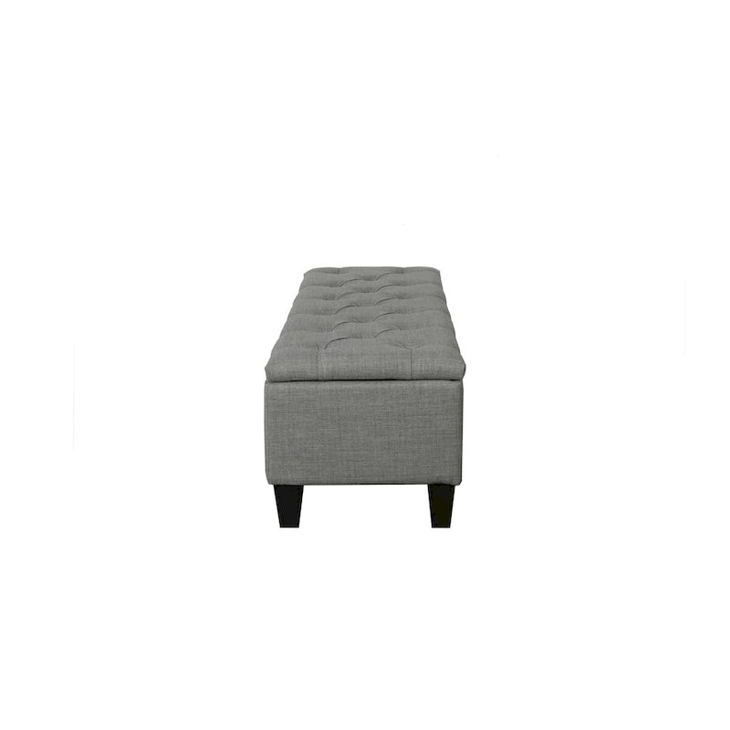 Banc de rangement capitonné à rabat 1 place, beige / gris / gris foncé