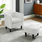 Fauteuil d'appoint et ottoman en velours côtelé – Noir / Blanc / Jaune / Gris / Vert, 2 pièces, 1 personne