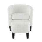Fauteuil d'appoint et ottoman en velours côtelé – Noir / Blanc / Jaune / Gris / Vert, 2 pièces, 1 personne