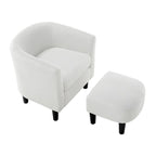 Fauteuil d'appoint et ottoman en velours côtelé – Noir / Blanc / Jaune / Gris / Vert, 2 pièces, 1 personne