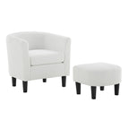 Fauteuil d'appoint et ottoman en velours côtelé – Noir / Blanc / Jaune / Gris / Vert, 2 pièces, 1 personne