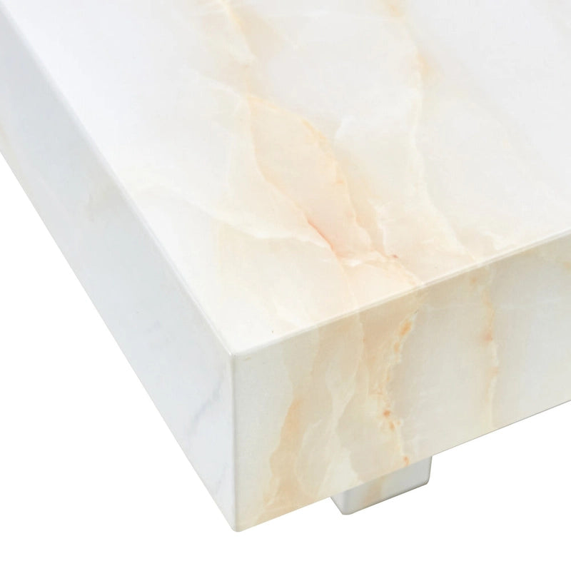 Table basse carrée noire/blanche avec fente de rangement — MDF, 4 places assises