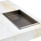 Table basse carrée noire/blanche avec fente de rangement — MDF, 4 places assises
