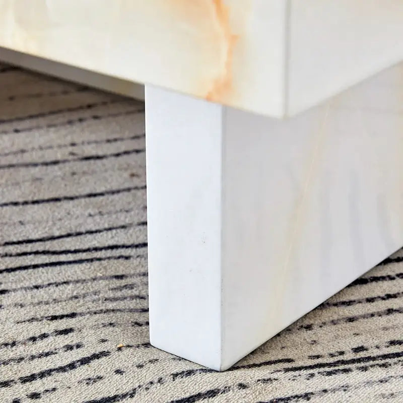Table basse carrée noire/blanche avec fente de rangement — MDF, 4 places assises