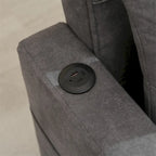Fauteuil Futon Convertible avec Ports USB — Vert / Gris Foncé / Gris Clair, 1 place