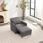 Fauteuil Futon Convertible avec Ports USB — Vert / Gris Foncé / Gris Clair, 1 place