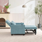 Fauteuil Futon Convertible avec Ports USB — Vert / Gris Foncé / Gris Clair, 1 place
