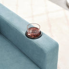 Fauteuil Futon Convertible avec Ports USB — Vert / Gris Foncé / Gris Clair, 1 place