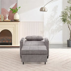 Fauteuil Futon Convertible avec Ports USB — Vert / Gris Foncé / Gris Clair, 1 place