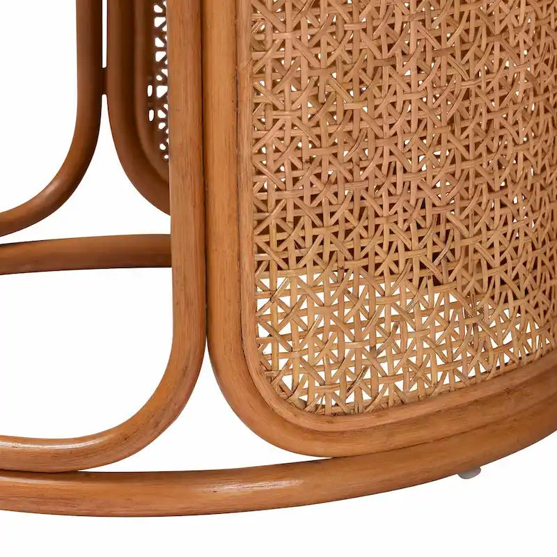 Table d'appoint ronde en rotin miel clair – Petite/Grande