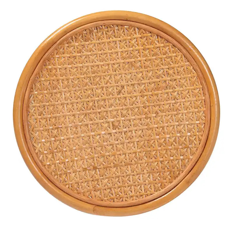 Table d'appoint ronde en rotin miel clair – Petite/Grande