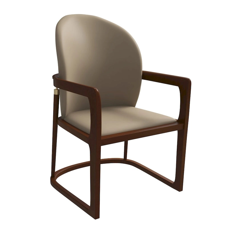 Chaise de salle à manger moderne rembourrée taupe foncé/taupe/marron/crème – siège unique