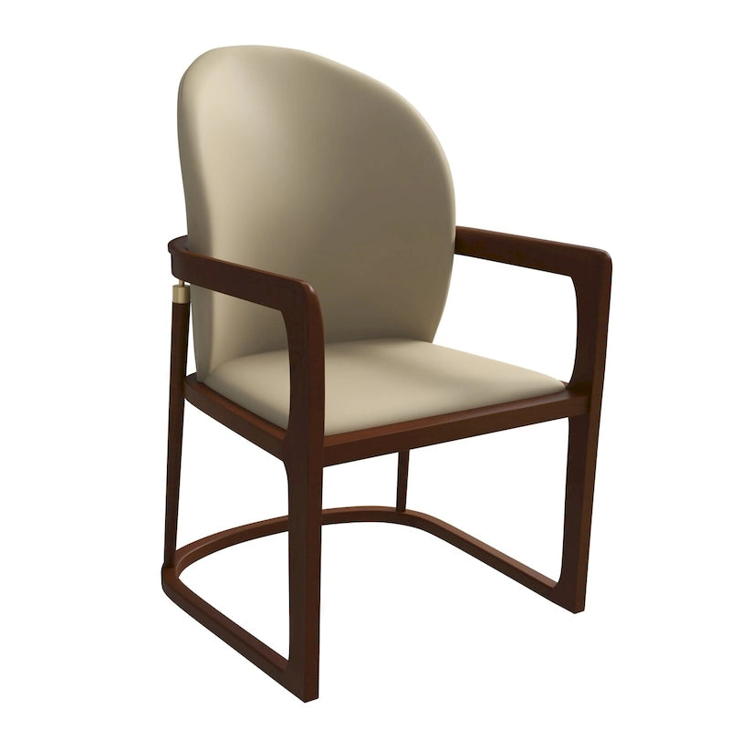 Chaise de salle à manger moderne rembourrée taupe foncé/taupe/marron/crème – siège unique