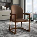Chaise de salle à manger moderne rembourrée taupe foncé/taupe/marron/crème – siège unique