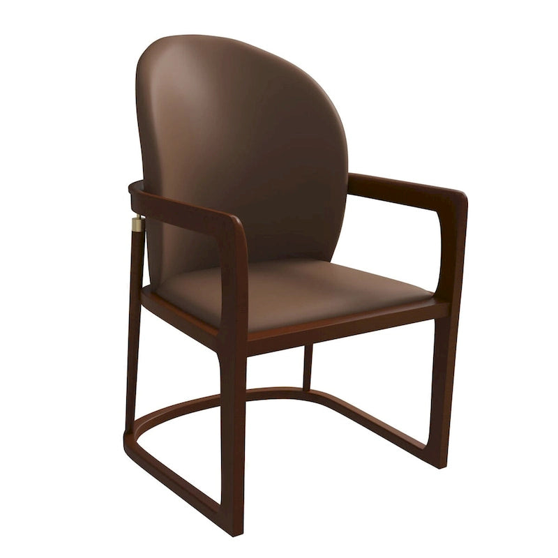 Chaise de salle à manger moderne rembourrée taupe foncé/taupe/marron/crème – siège unique