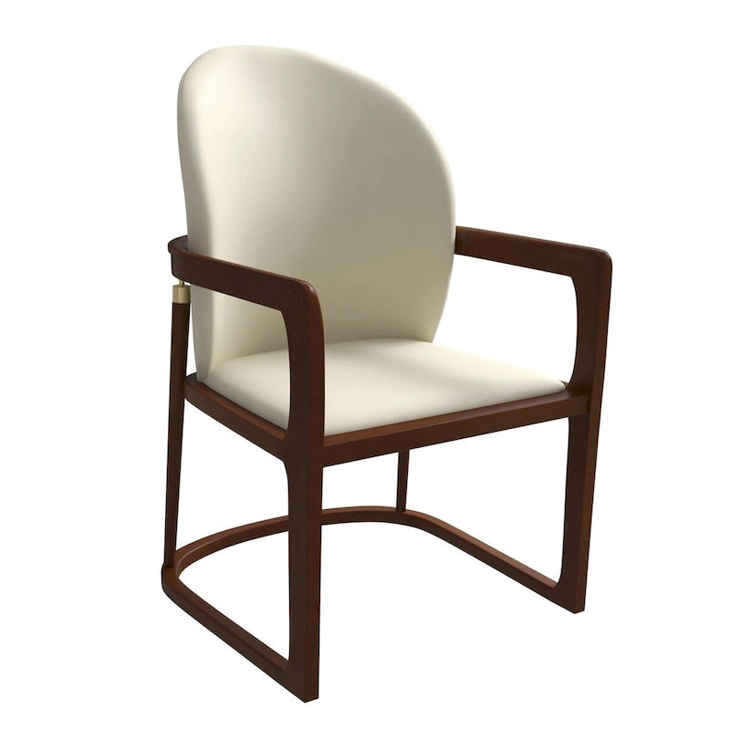 Chaise de salle à manger moderne rembourrée taupe foncé/taupe/marron/crème – siège unique