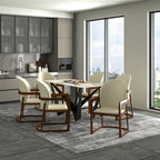 Chaise de salle à manger moderne rembourrée taupe foncé/taupe/marron/crème – siège unique