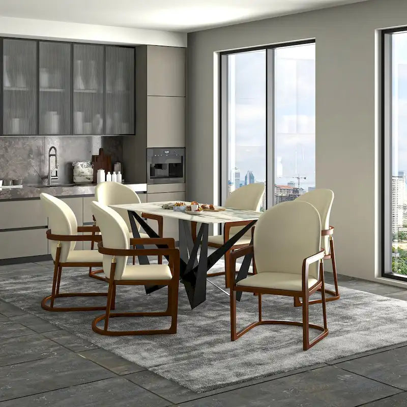 Chaise de salle à manger moderne rembourrée taupe foncé/taupe/marron/crème – siège unique