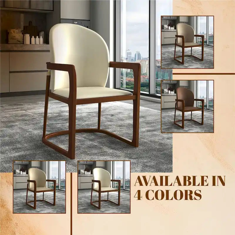 Chaise de salle à manger moderne rembourrée taupe foncé/taupe/marron/crème – siège unique