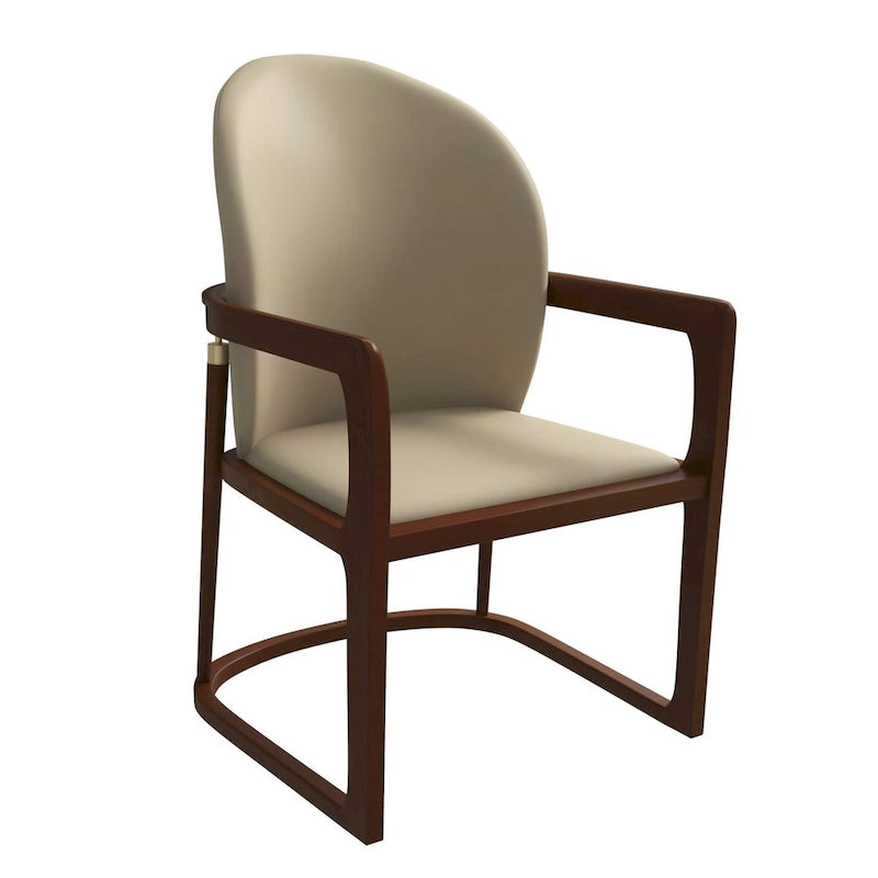 Chaise de salle à manger moderne rembourrée taupe foncé/taupe/marron/crème – siège unique