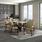 Chaise de salle à manger moderne rembourrée taupe foncé/taupe/marron/crème – siège unique