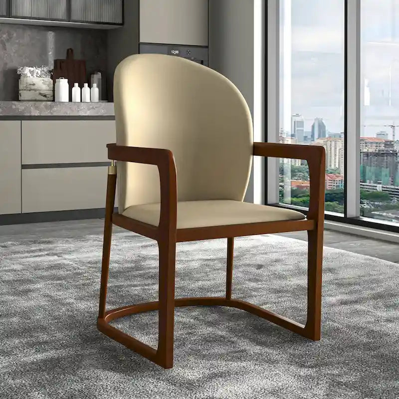 Chaise de salle à manger moderne rembourrée taupe foncé/taupe/marron/crème – siège unique