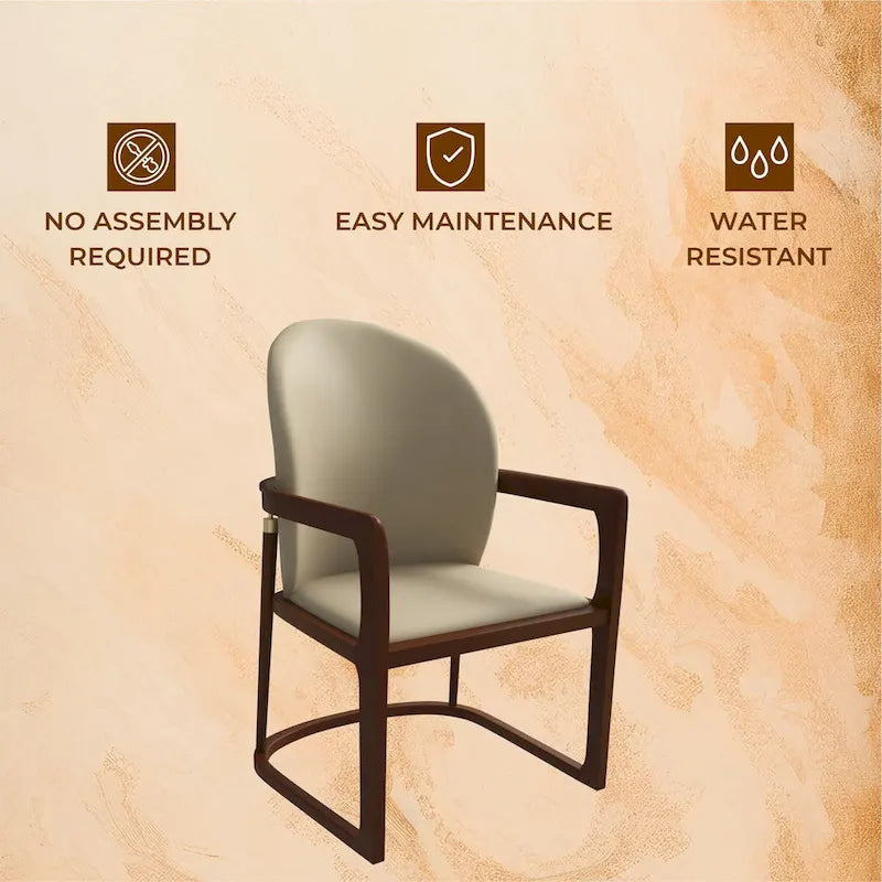 Chaise de salle à manger moderne rembourrée taupe foncé/taupe/marron/crème – siège unique