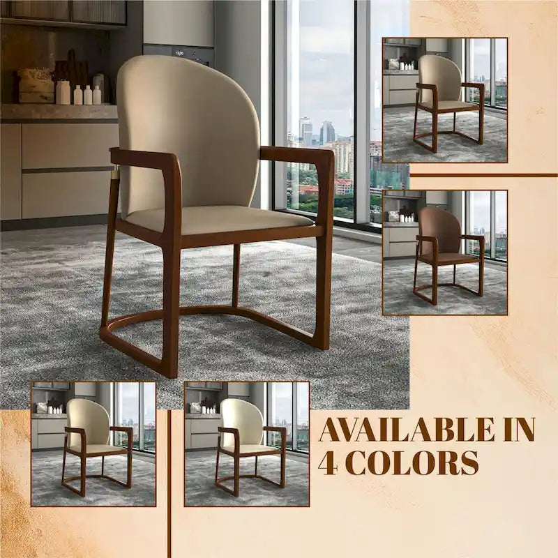Chaise de salle à manger moderne rembourrée taupe foncé/taupe/marron/crème – siège unique