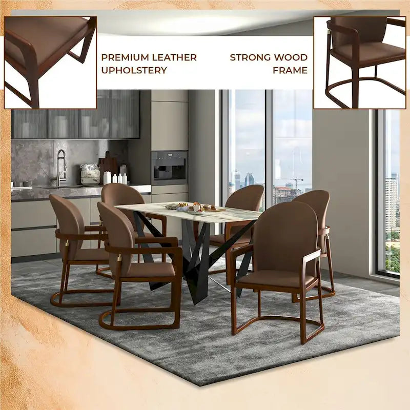 Chaise de salle à manger moderne rembourrée taupe foncé/taupe/marron/crème – siège unique