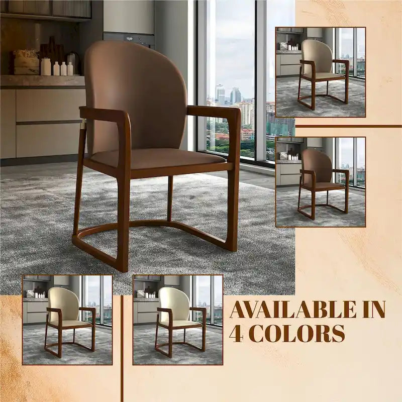 Chaise de salle à manger moderne rembourrée taupe foncé/taupe/marron/crème – siège unique