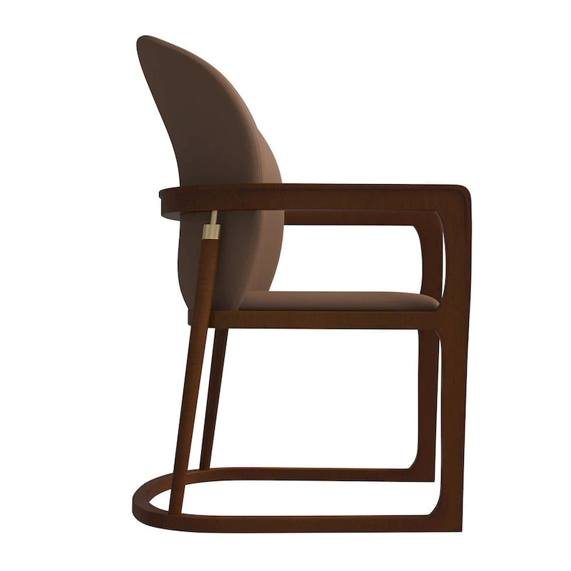 Chaise de salle à manger moderne rembourrée taupe foncé/taupe/marron/crème – siège unique