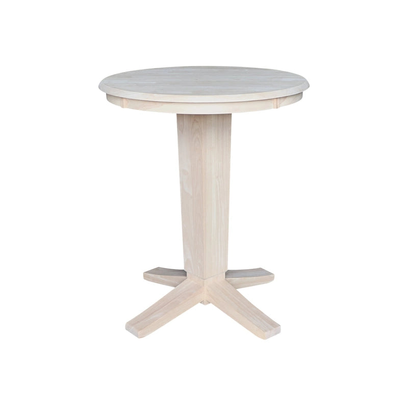 Ensemble de salle à manger hauteur comptoir en bois massif pour 2 – Chêne vieilli / Brut / Noyer de hickory délavé charbon