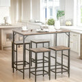Table de bar industrielle marron rustique pour 4 personnes