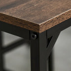 Table de bar industrielle marron rustique pour 4 personnes