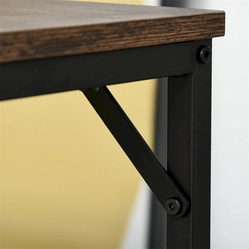 Table de bar industrielle marron rustique pour 4 personnes